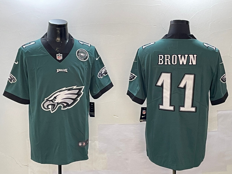 Men Philadelphia Eagles #11 Brown green 2025 Nike NFL jersey style 018->philadelphia eagles->NFL Jersey